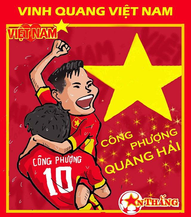 Khoảnh khắc Công Phượng nâng bổng Quang Hải trong trận thắng giòn giã 3 - 0 trước Olympic Pakistan