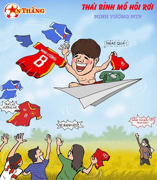 Màn “đòi áo” của Tiền vệ Trần Minh Vương sau khi bất ngờ được gọi triệu tập trở lại cũng được khắc họa đầy ngộ nghĩnh