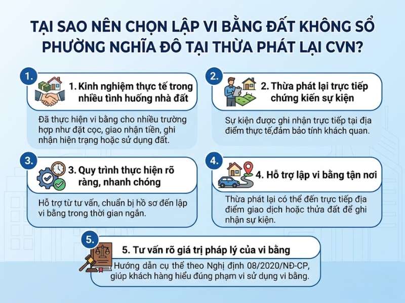 Tại sao nên chọn lập vi bằng đất không sổ phường Nghĩa Đô Hà Nội tại thừa phát lại CVN?