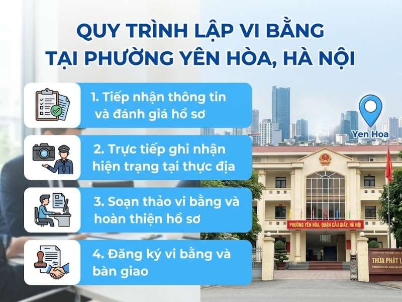 Quy trình lập vi bằng nhà đất có/không sổ của Văn Phòng Thừa Phát Lại CVN Tại Phường Yên Hòa Hà Nội